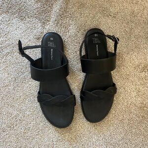 Time and Tru Black Leather Sandal - No Longer Sold